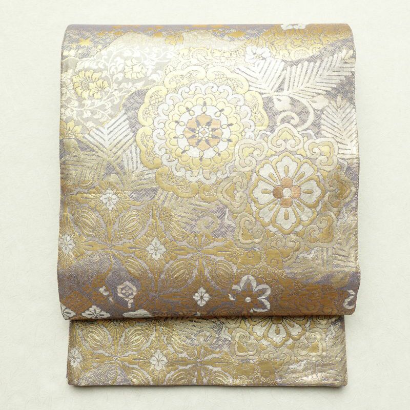 袋帯 六通柄 良品 フォーマル用 正絹 幾何学柄・抽象柄 金・銀_画像1