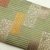 袋帯 唐織草木染 六通柄 一般用 正絹 幾何学柄・抽象柄 緑・うぐいす色_画像19