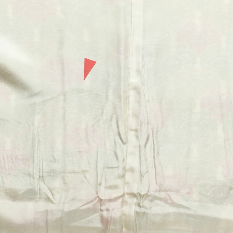 小紋 縮緬 付下小紋 正絹 花柄 袷仕立て 緑・うぐいす色_画像28