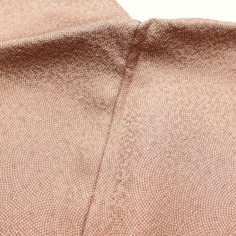 付け下げ 鮫小紋 正絹 その他の柄 袷仕立て 小豆・エンジ_画像27