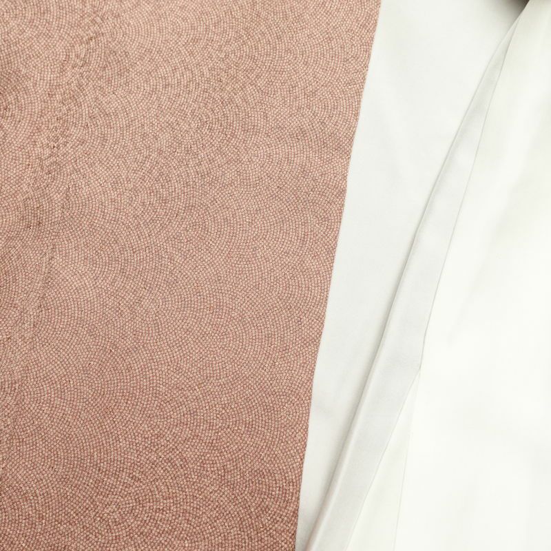 付け下げ 鮫小紋 正絹 その他の柄 袷仕立て 小豆・エンジ_画像29