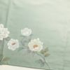 付け下げ 美品 紬地 しつけ糸付き 銀彩 正絹 花柄 袷仕立て 緑・うぐいす色_画像15