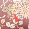 付け下げ 刺繍 正絹 花柄 袷仕立て 小豆・エンジ_画像6