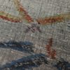 琉球紬 紬 良品 正絹 一部仕付け糸付き 木の葉・植物柄 袷仕立て グレー_画像6