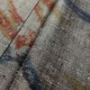 琉球紬 紬 良品 正絹 一部仕付け糸付き 木の葉・植物柄 袷仕立て グレー_画像7