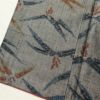 琉球紬 紬 良品 正絹 一部仕付け糸付き 木の葉・植物柄 袷仕立て グレー_画像9
