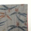 琉球紬 紬 良品 正絹 一部仕付け糸付き 木の葉・植物柄 袷仕立て グレー_画像13