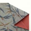 琉球紬 紬 良品 正絹 一部仕付け糸付き 木の葉・植物柄 袷仕立て グレー_画像15
