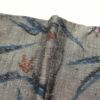 琉球紬 紬 良品 正絹 一部仕付け糸付き 木の葉・植物柄 袷仕立て グレー_画像18