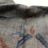 琉球紬 紬 良品 正絹 一部仕付け糸付き 木の葉・植物柄 袷仕立て グレー_画像20