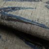 琉球紬 紬 良品 正絹 一部仕付け糸付き 木の葉・植物柄 袷仕立て グレー_画像33
