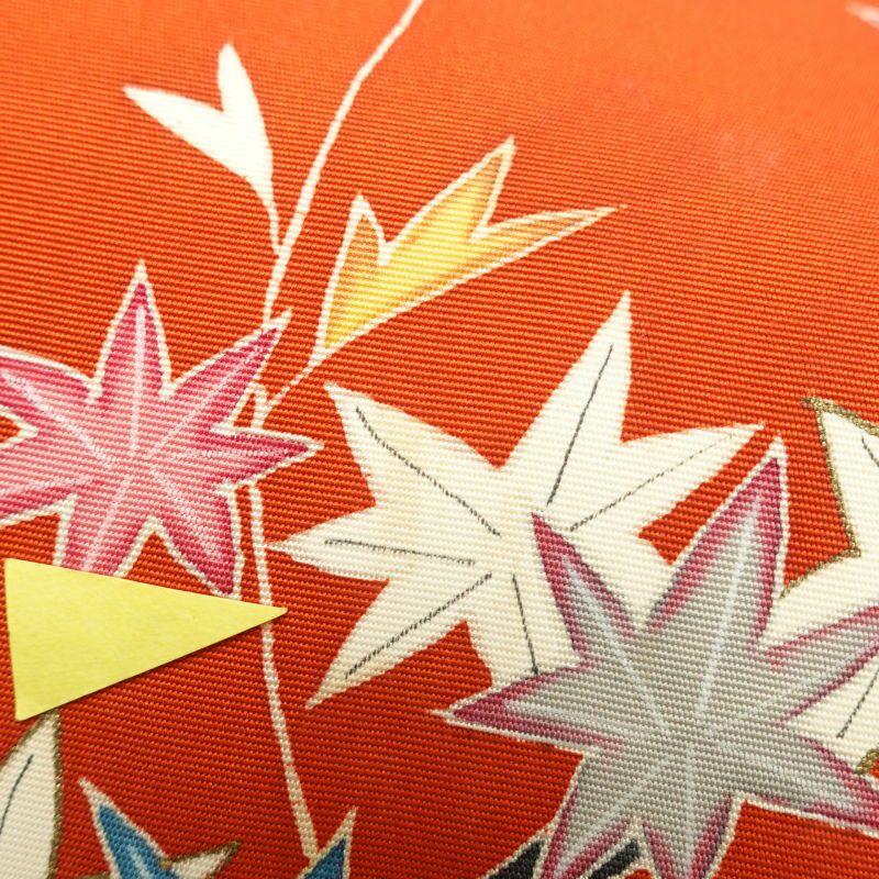 名古屋帯 塩瀬染 太鼓柄 正絹 古典柄 名古屋仕立て 橙_画像8