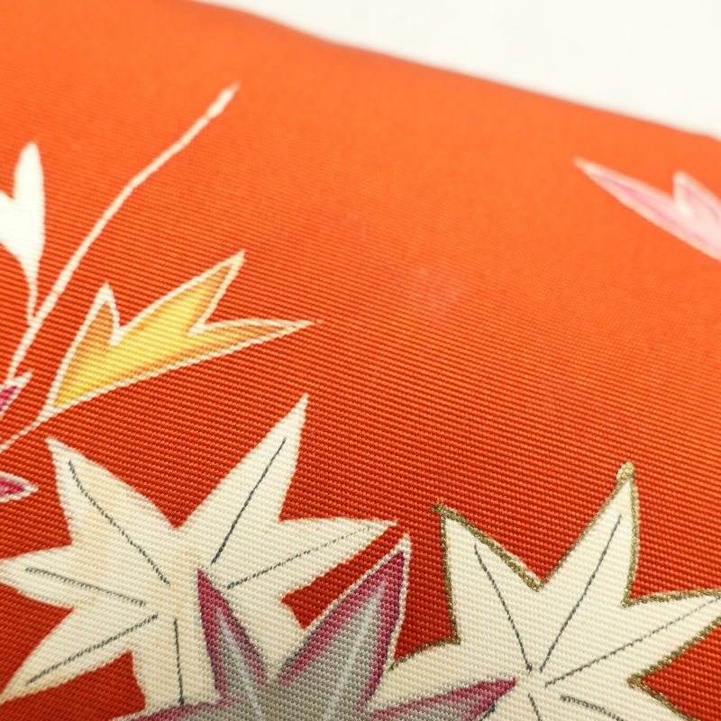 名古屋帯 塩瀬染 太鼓柄 正絹 古典柄 名古屋仕立て 橙_画像9