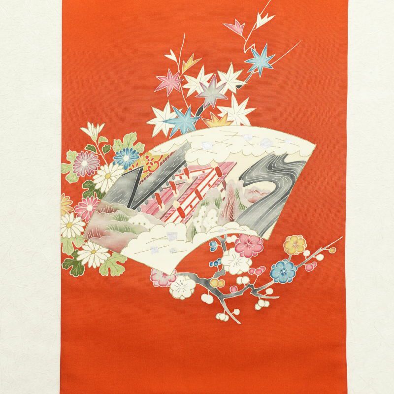 名古屋帯 塩瀬染 太鼓柄 正絹 古典柄 名古屋仕立て 橙_画像16
