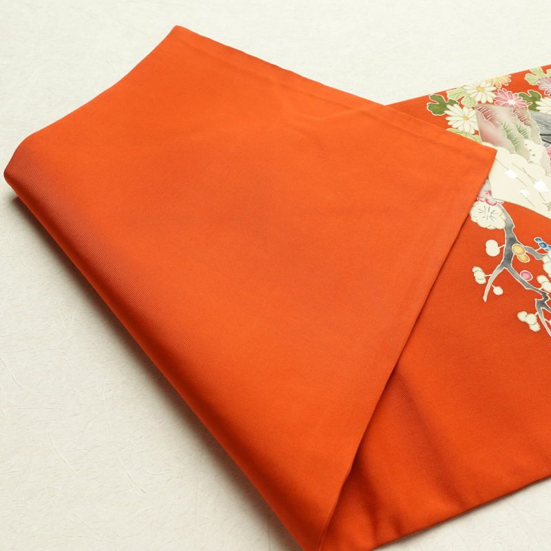 名古屋帯 塩瀬染 太鼓柄 正絹 古典柄 名古屋仕立て 橙_画像18