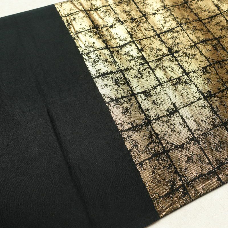 袋帯 六通柄 フォーマル用 金糸 正絹 風景柄 黒_画像23