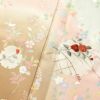 訪問着 良品 正絹 刺繍 金彩 花柄 袷仕立て 緑・うぐいす色_画像8