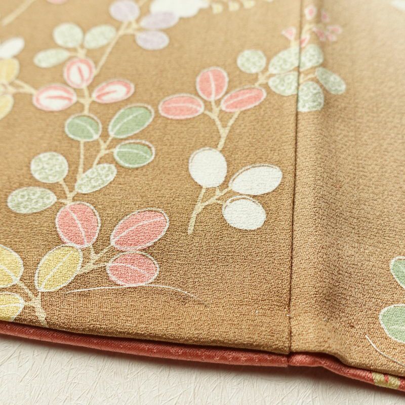 訪問着 良品 正絹 刺繍 金彩 花柄 袷仕立て 緑・うぐいす色_画像11