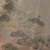 付け下げ 良品 スワトウ刺繍 一つ紋付き しつけ糸付き 正絹 木の葉・植物柄 袷仕立て 茶_画像7