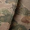 付け下げ 良品 スワトウ刺繍 一つ紋付き しつけ糸付き 正絹 木の葉・植物柄 袷仕立て 茶_画像10
