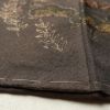 付け下げ 良品 スワトウ刺繍 一つ紋付き しつけ糸付き 正絹 木の葉・植物柄 袷仕立て 茶_画像12