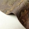 付け下げ 良品 スワトウ刺繍 一つ紋付き しつけ糸付き 正絹 木の葉・植物柄 袷仕立て 茶_画像13
