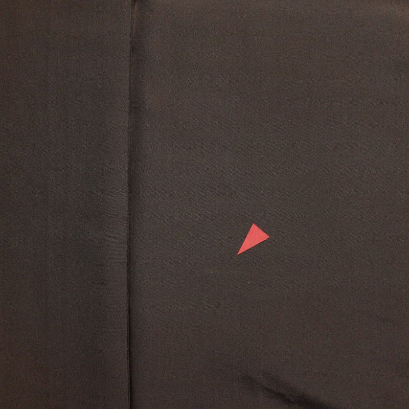 付け下げ 良品 スワトウ刺繍 一つ紋付き しつけ糸付き 正絹 木の葉・植物柄 袷仕立て 茶_画像33