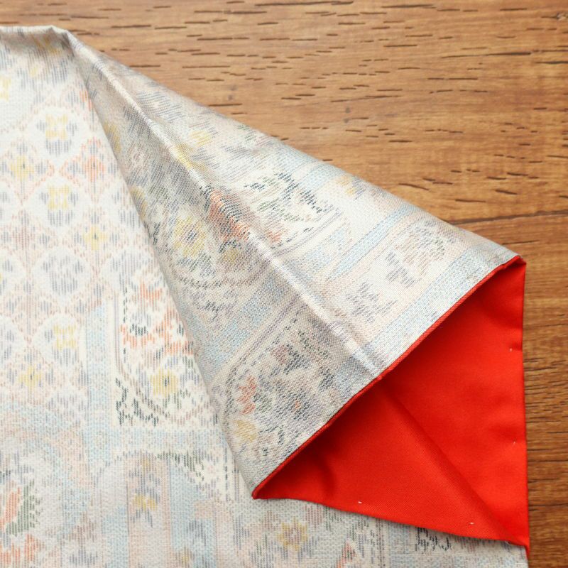 紬 美品 しつけ糸付き 正絹 幾何学柄・抽象柄 袷仕立て 青・紺_画像15