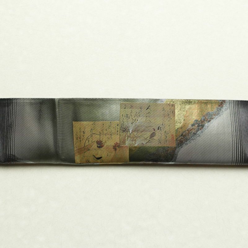 袋帯 太鼓柄 螺鈿風光彩 フォーマル用 正絹 古典柄 黒_画像25