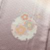 付け下げ スワトウ刺繍 一つ紋付き 綸子 正絹 ぼかし 花柄 袷仕立て ピンク_画像5