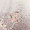付け下げ スワトウ刺繍 一つ紋付き 綸子 正絹 ぼかし 花柄 袷仕立て ピンク_画像7
