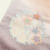 付け下げ スワトウ刺繍 一つ紋付き 綸子 正絹 ぼかし 花柄 袷仕立て ピンク_画像10