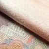 付け下げ スワトウ刺繍 一つ紋付き 綸子 正絹 ぼかし 花柄 袷仕立て ピンク_画像32