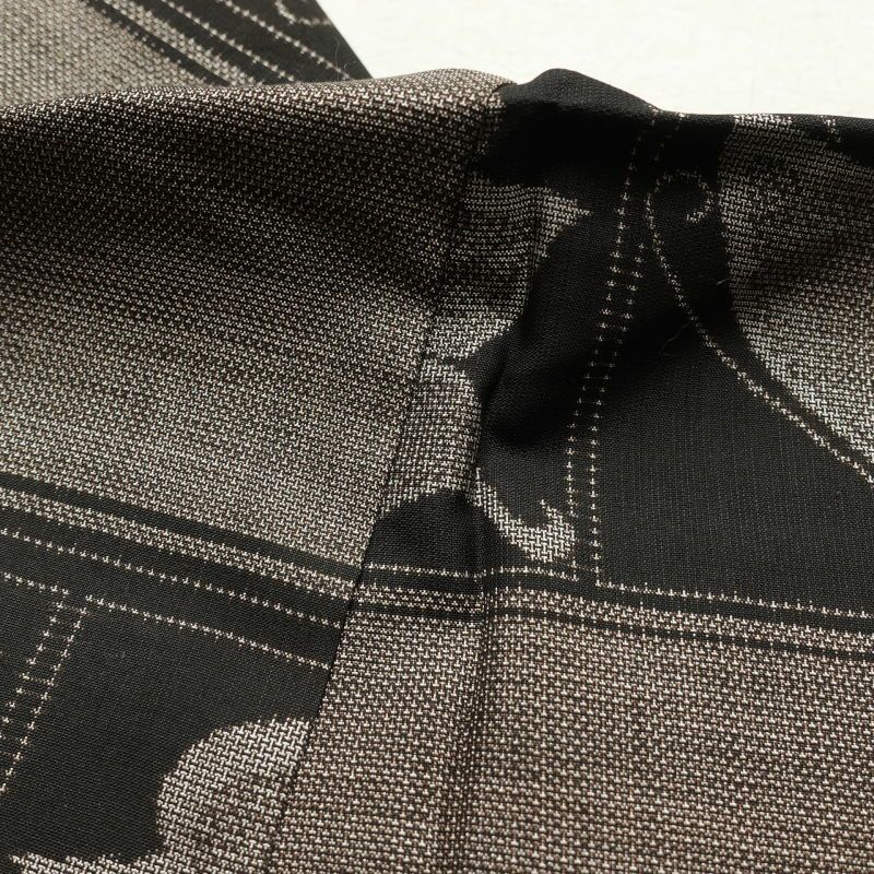 大島紬 正絹 証紙なし 蝶・昆虫柄 袷仕立て 茶_画像20