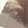 訪問着 清裳 良品 しつけ糸付き 縮緬 一つ紋付き 共八掛 刺繍 正絹 木の葉・植物柄 袷仕立て 茶_画像4
