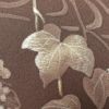 訪問着 清裳 良品 しつけ糸付き 縮緬 一つ紋付き 共八掛 刺繍 正絹 木の葉・植物柄 袷仕立て 茶_画像7