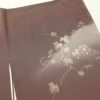 訪問着 清裳 良品 しつけ糸付き 縮緬 一つ紋付き 共八掛 刺繍 正絹 木の葉・植物柄 袷仕立て 茶_画像18