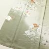 付け下げ 正絹 刺繍 箔 古典柄 袷仕立て ますいわ屋 緑・うぐいす色_画像4