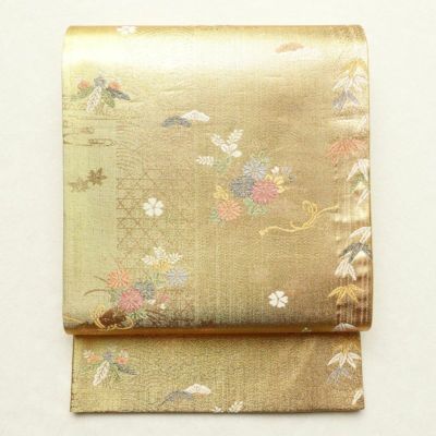 袋帯 六通柄 良品 フォーマル用 正絹 古典柄 金・銀