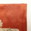 訪問着 良品 金駒刺繍 箔 共八掛 綸子 正絹 古典柄 袷仕立て 橙_画像17