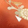 訪問着 良品 金駒刺繍 箔 共八掛 綸子 正絹 古典柄 袷仕立て 橙_画像22