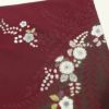 訪問着 辻が花風 刺繍 ポリエステル 花柄 袷仕立て 小豆・エンジ_画像15