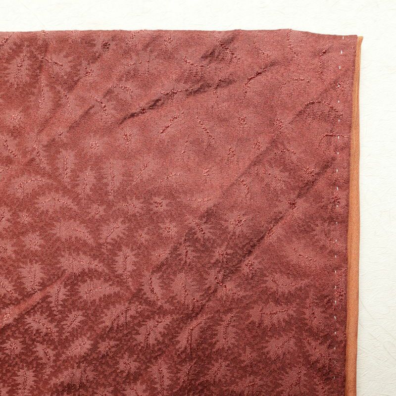 訪問着 辻が花 絞り 正絹 箔 花柄 袷仕立て 小豆・エンジ_画像20