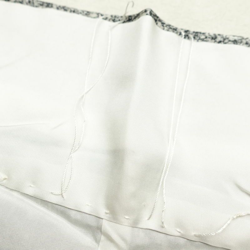 訪問着 良品 正絹 共八掛 箔 金彩 木の葉・植物柄 袷仕立て グレー_画像30