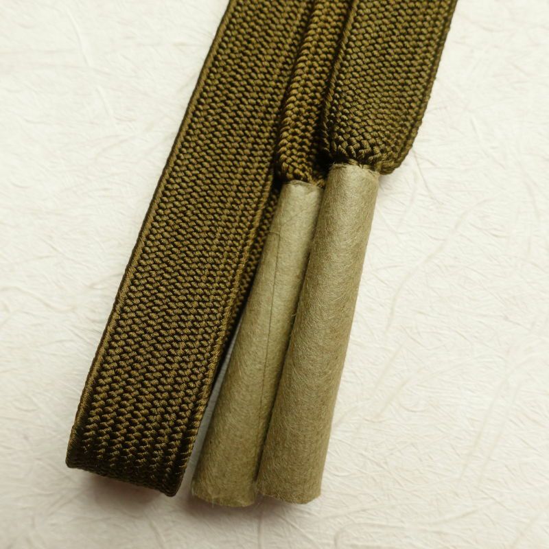 帯締め 美品 平組 フォーマル用 正絹 花柄 緑・うぐいす色_画像5