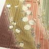 訪問着 しつけ糸付き 金駒刺繍 箔 正絹 花柄 袷仕立て 緑・うぐいす色_画像4