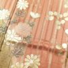 訪問着 しつけ糸付き 金駒刺繍 箔 正絹 花柄 袷仕立て 緑・うぐいす色_画像9