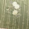 訪問着 しつけ糸付き 金駒刺繍 箔 正絹 花柄 袷仕立て 緑・うぐいす色_画像18