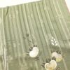 訪問着 しつけ糸付き 金駒刺繍 箔 正絹 花柄 袷仕立て 緑・うぐいす色_画像22