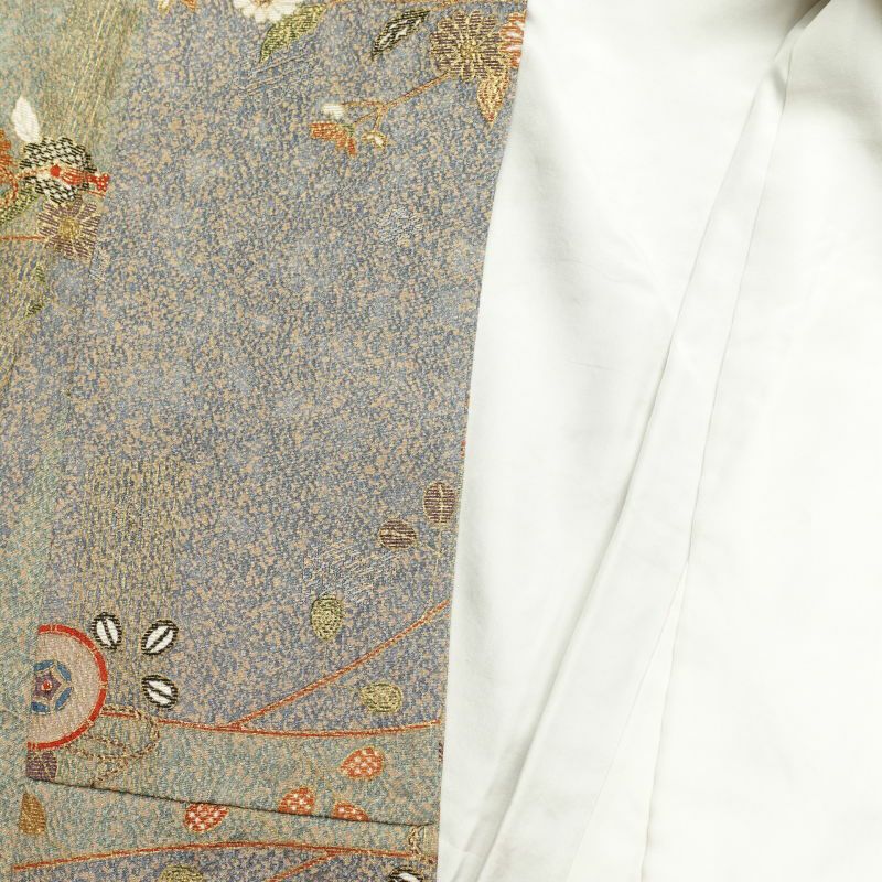 小紋 良品 丹後ちりめん 正絹 京の伝統小紋 日本の心 観世小袖 古典柄 袷仕立て 緑・うぐいす色_画像24